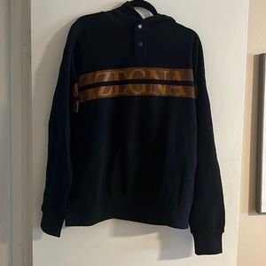 Zegna large hoodied sweater with chestnut zegna logo across chest new with tags